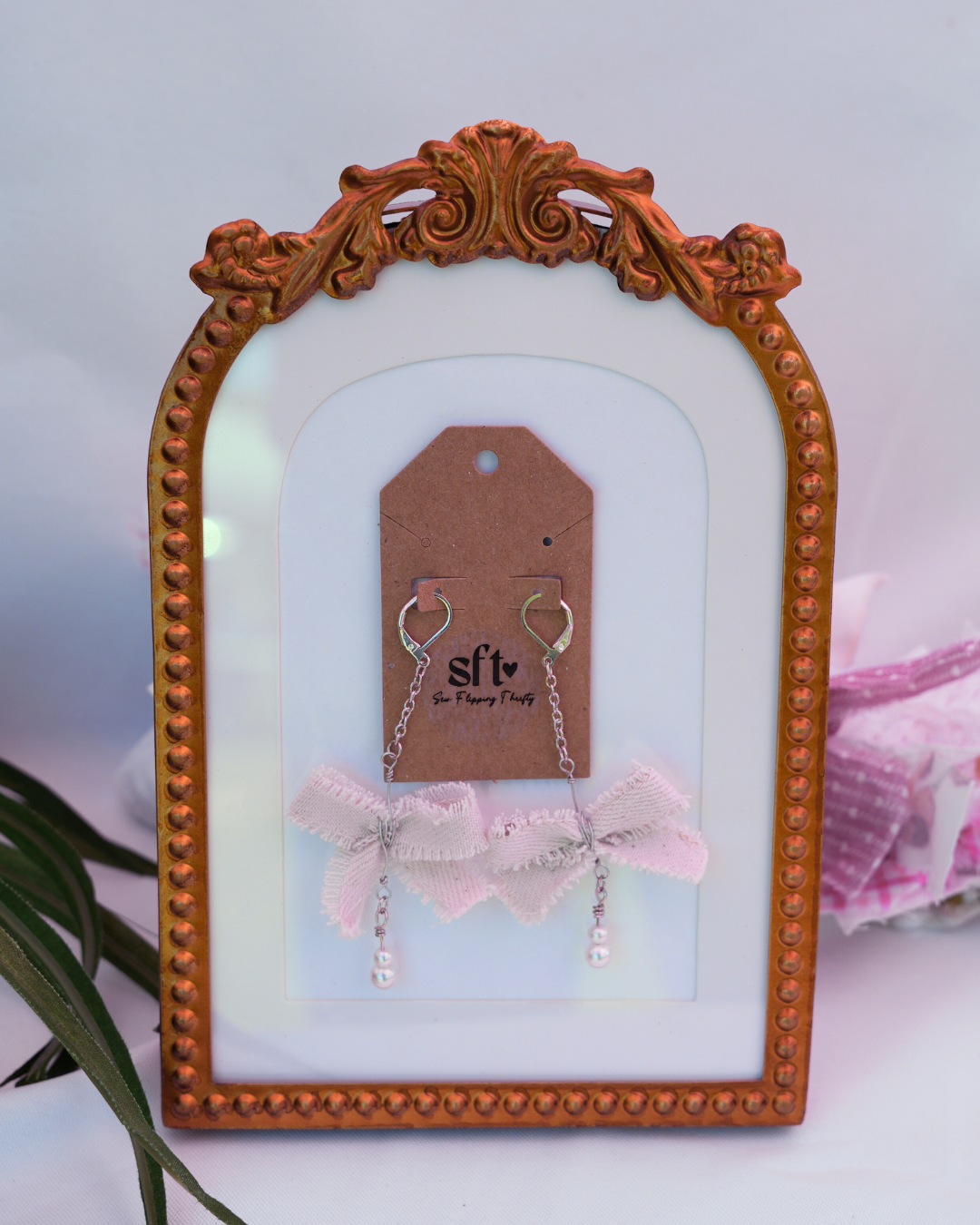 Bow Earrings | Upcycled Denim Bows | Sew Flipping Thrifty