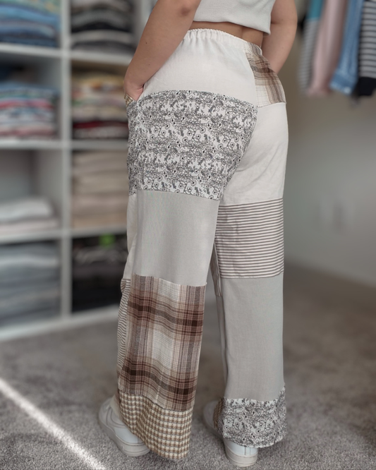 Neutral Patchwork Pants (S-L)
