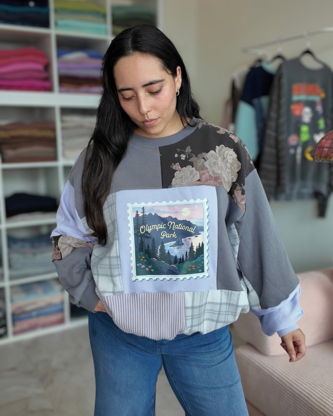 Olympic National Park Patchwork Crewneck (S-2XL)