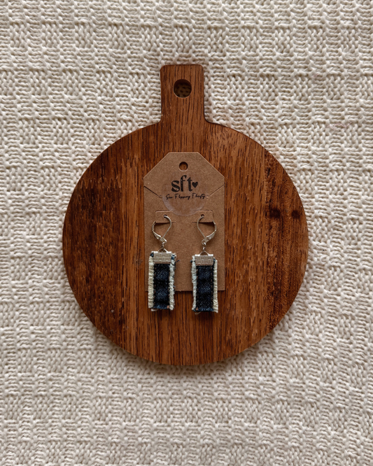Rectangle Earrings — Dark Denim