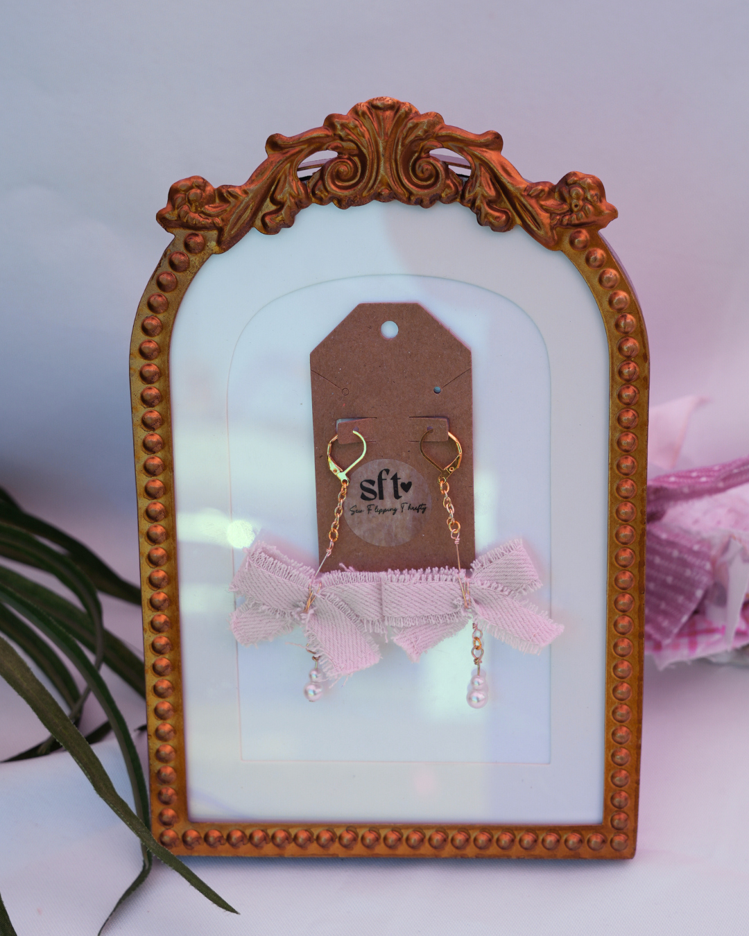 Bow Earrings | Upcycled Denim Bows | Sew Flipping Thrifty