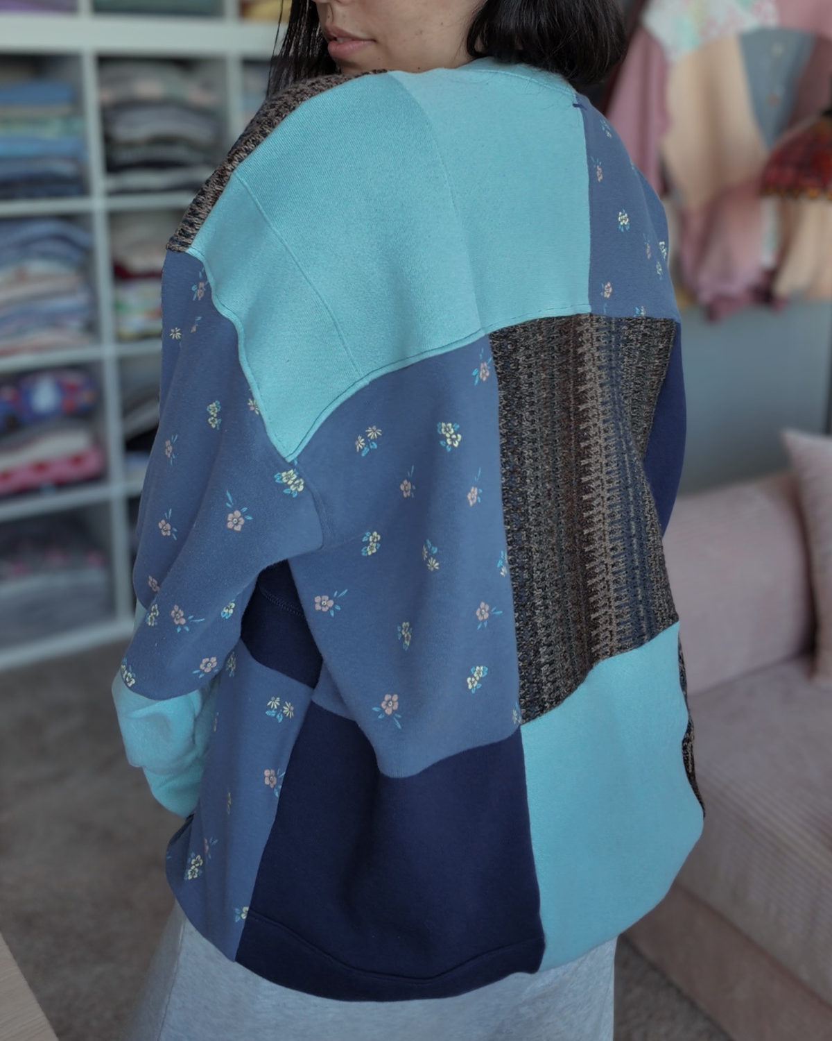 Hiking Skelly Patchwork Crewneck (S-2XL)