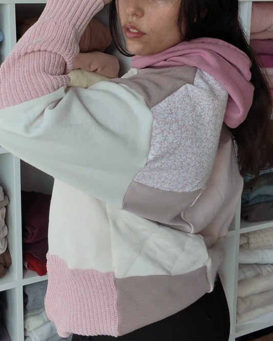 Pink Patchwork Hoodie