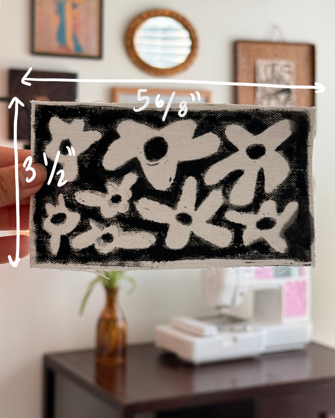 Floral Patch — White Denim