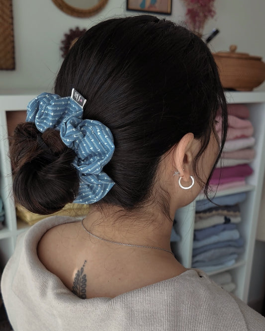 Blue Hearts Scrunchy