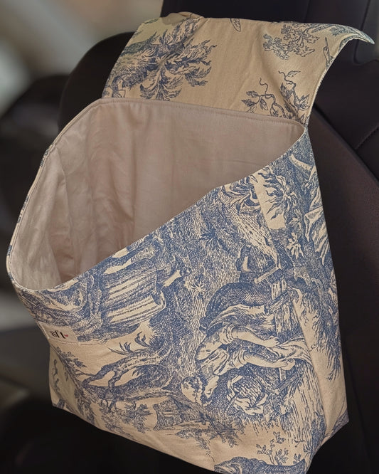 Blue VIntage Floral — Car Trash Can