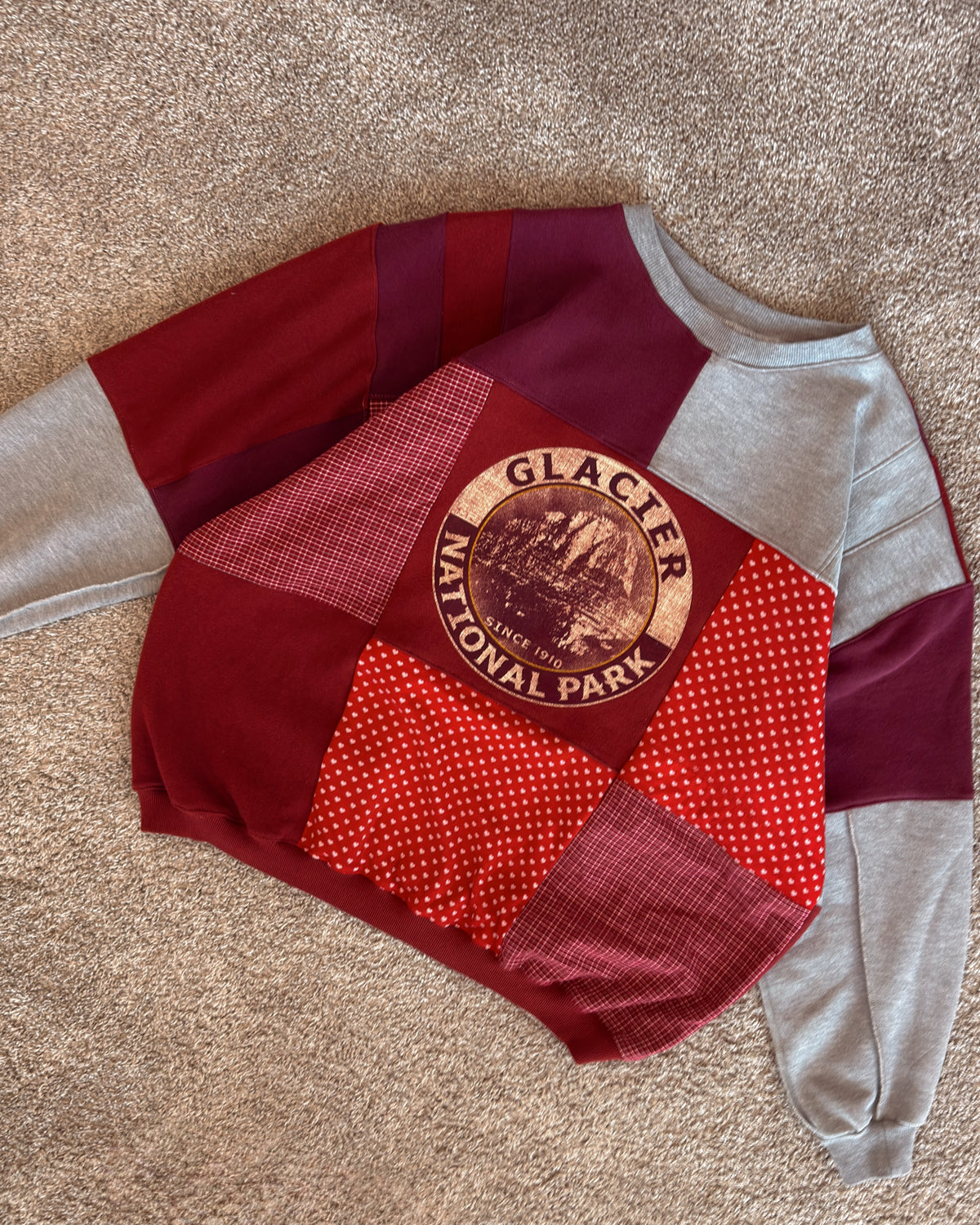 Glacier National Park Patchwork Crewneck (S-2XL)