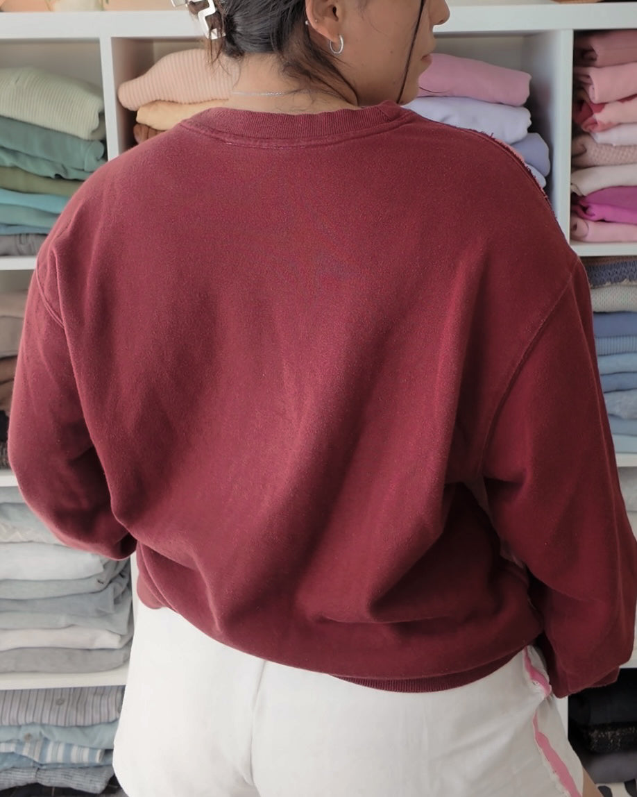 Peek-a-boo Pink Lace Crewneck