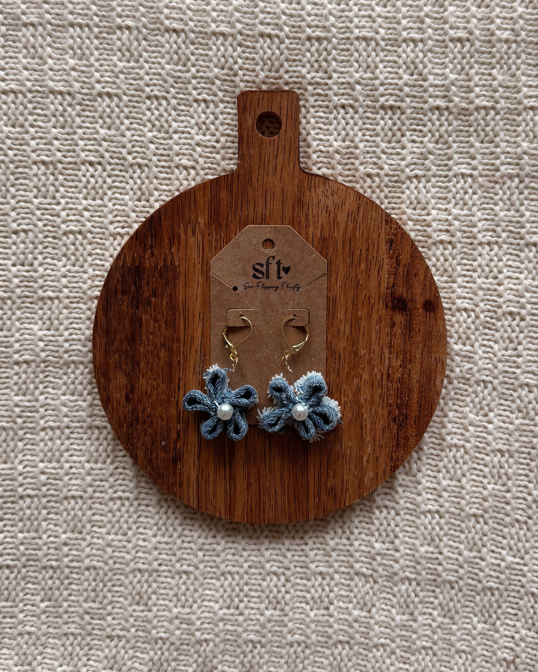 Daisy Earrings — Light Denim
