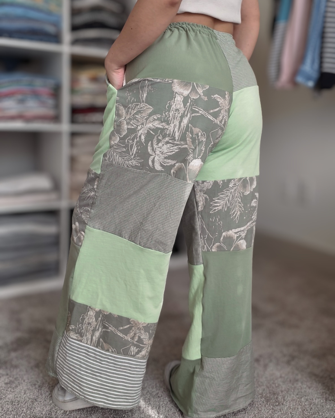 Green Patchwork Pants (S-XL)
