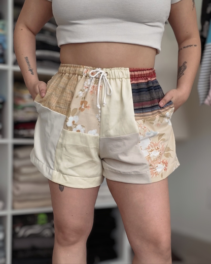 Yellow Patchwork Shorts (S-XL)
