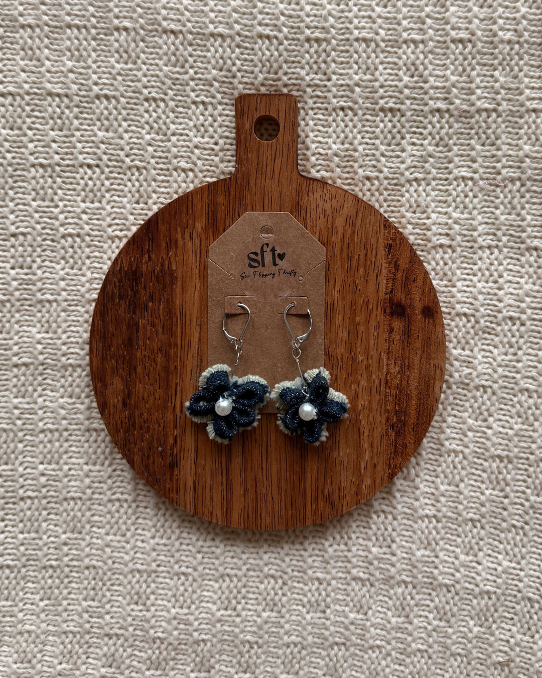 Daisy Earrings — Dark Denim