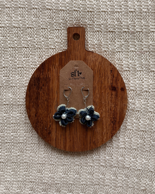 Daisy Earrings — Dark Denim