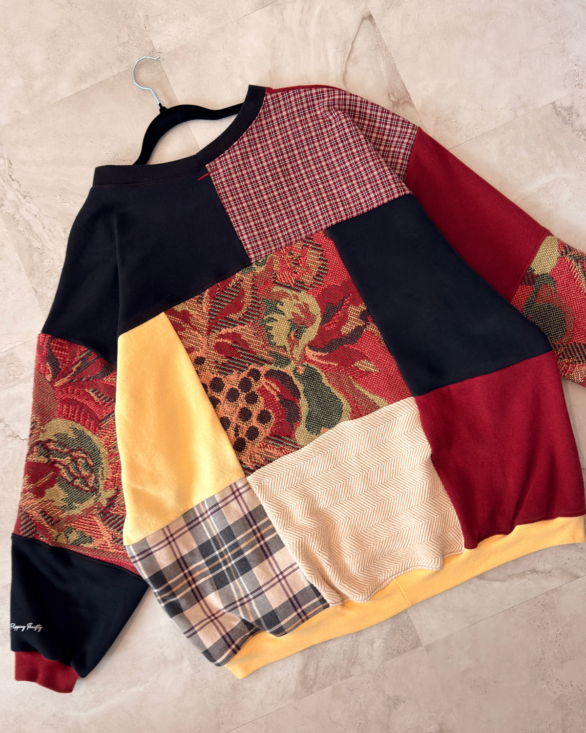 'Be Nice to Hikers' Skelly Patchwork Crewneck (S-2XL)