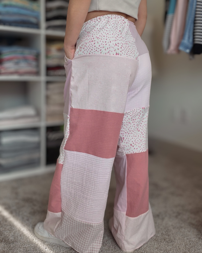Pink Patchwork Pants (S-XL)