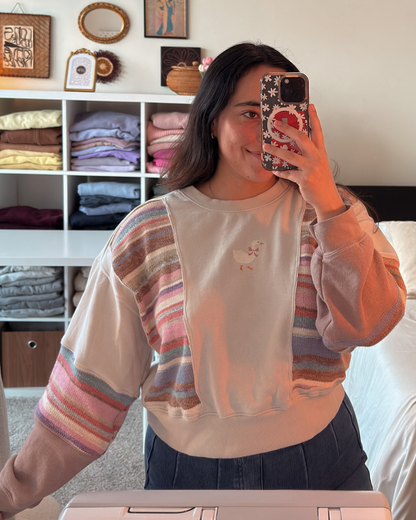 Stripped Goose Crewneck