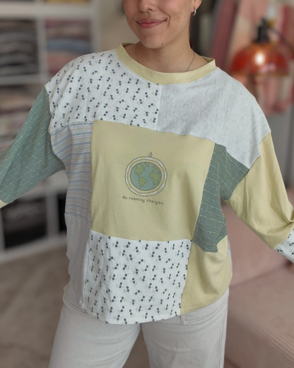 No Roaming Fees Patchwork Longsleeve Tee (S-XL)