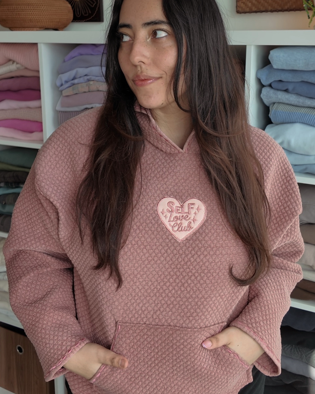 "Self Love Club" Quilted Hoodie