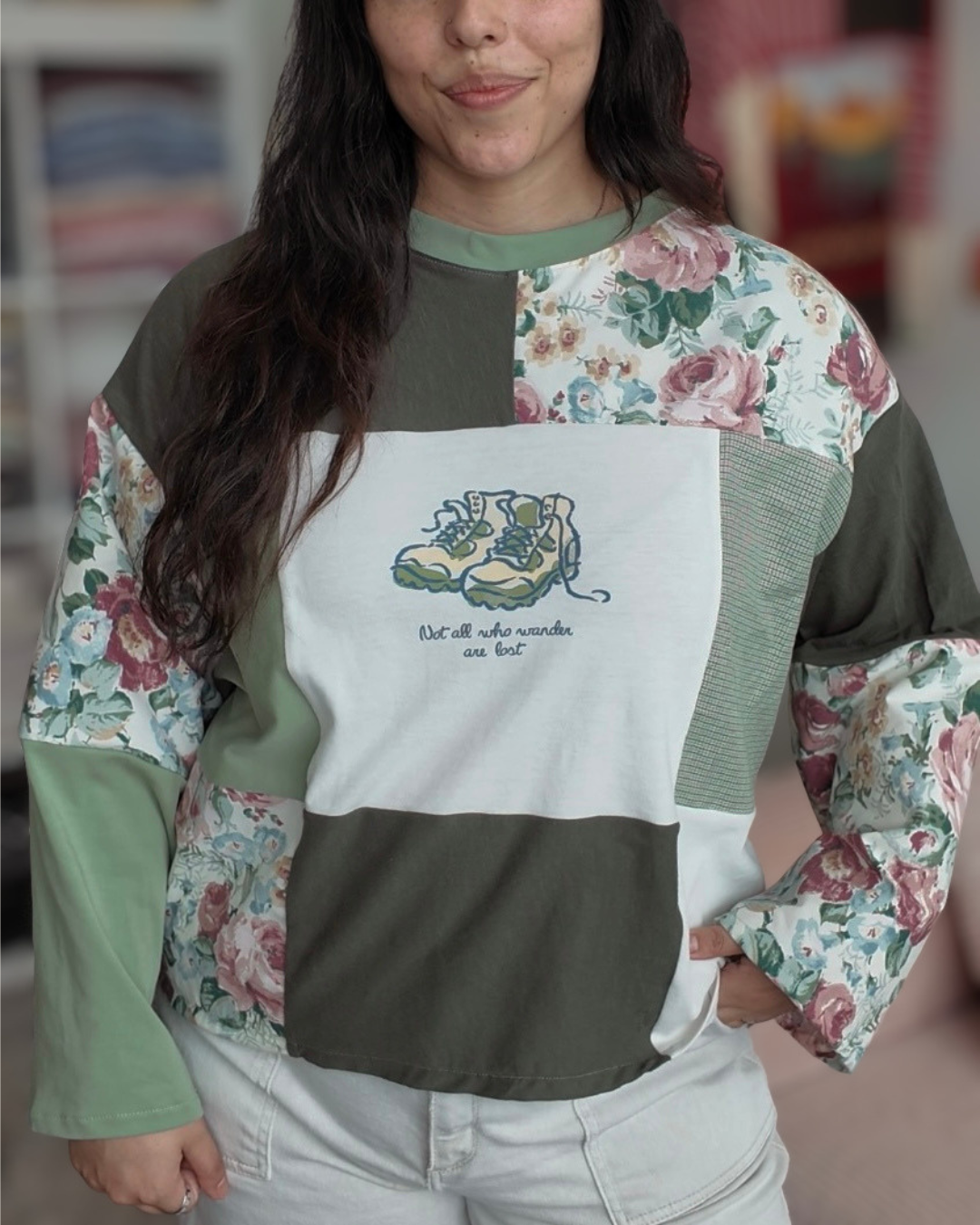Hiking Boot Patchwork Longsleeve Tee (S-2XL)
