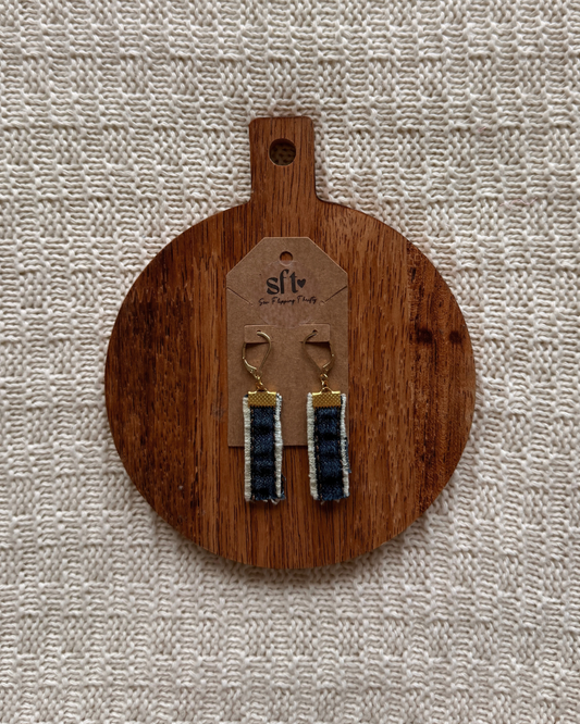 Rectangle Earrings — Dark Denim