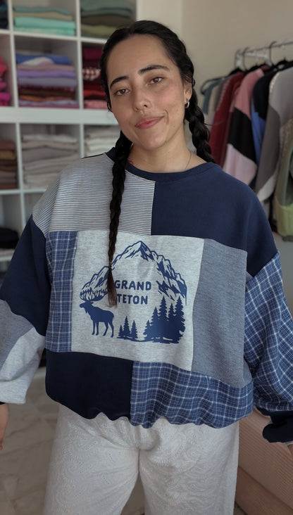 Grand Teton National Park Patchwork Crewneck (S-2XL)