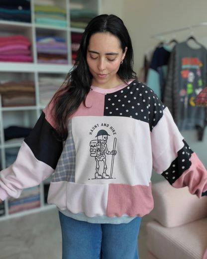 'Haunt And Hike' Patchwork Crewneck (S-2XL)