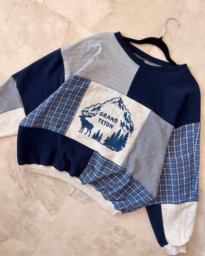 Grand Teton National Park Patchwork Crewneck (S-2XL)