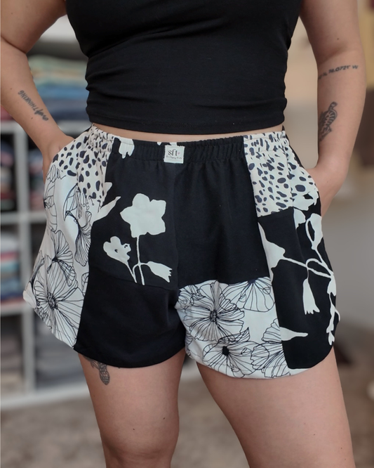 Black Patchwork Boxer Shorts (M-XL)