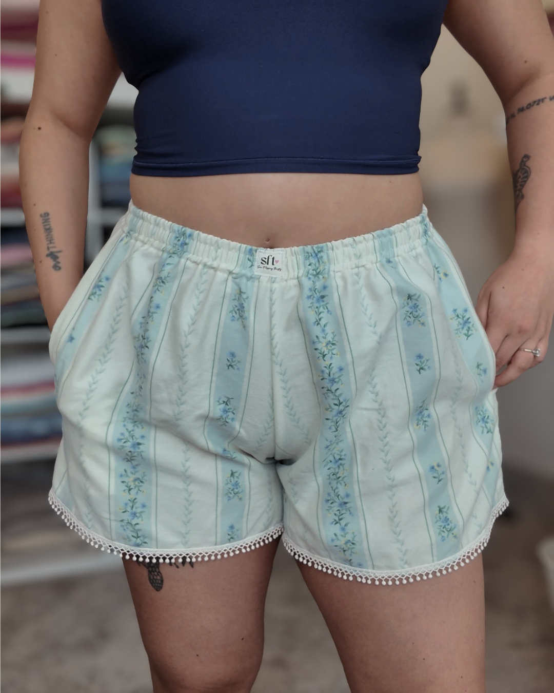 Blue Floral Boxer Shorts (M-XL)