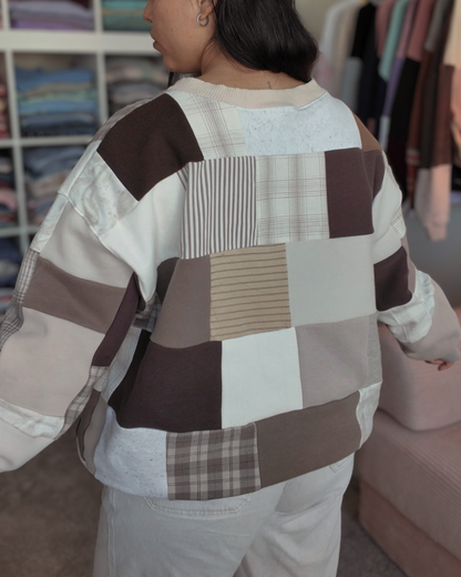 'Staying Alive' Skelly Scrap Patchwork Crewneck (S-2XL)