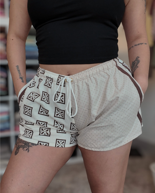 Brown Patchwork Shorts (S-L)