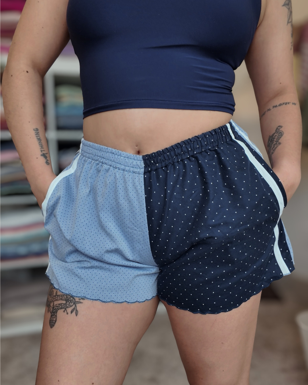 Blue Polka Dot Shorts (S-L)