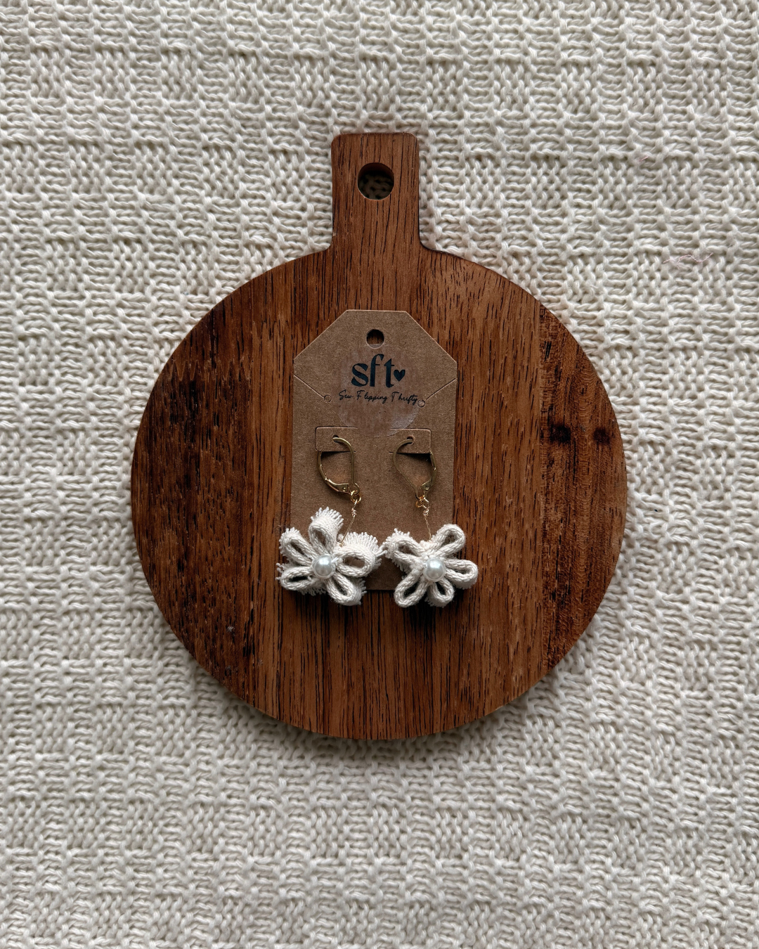 Daisy Earrings — White Denim