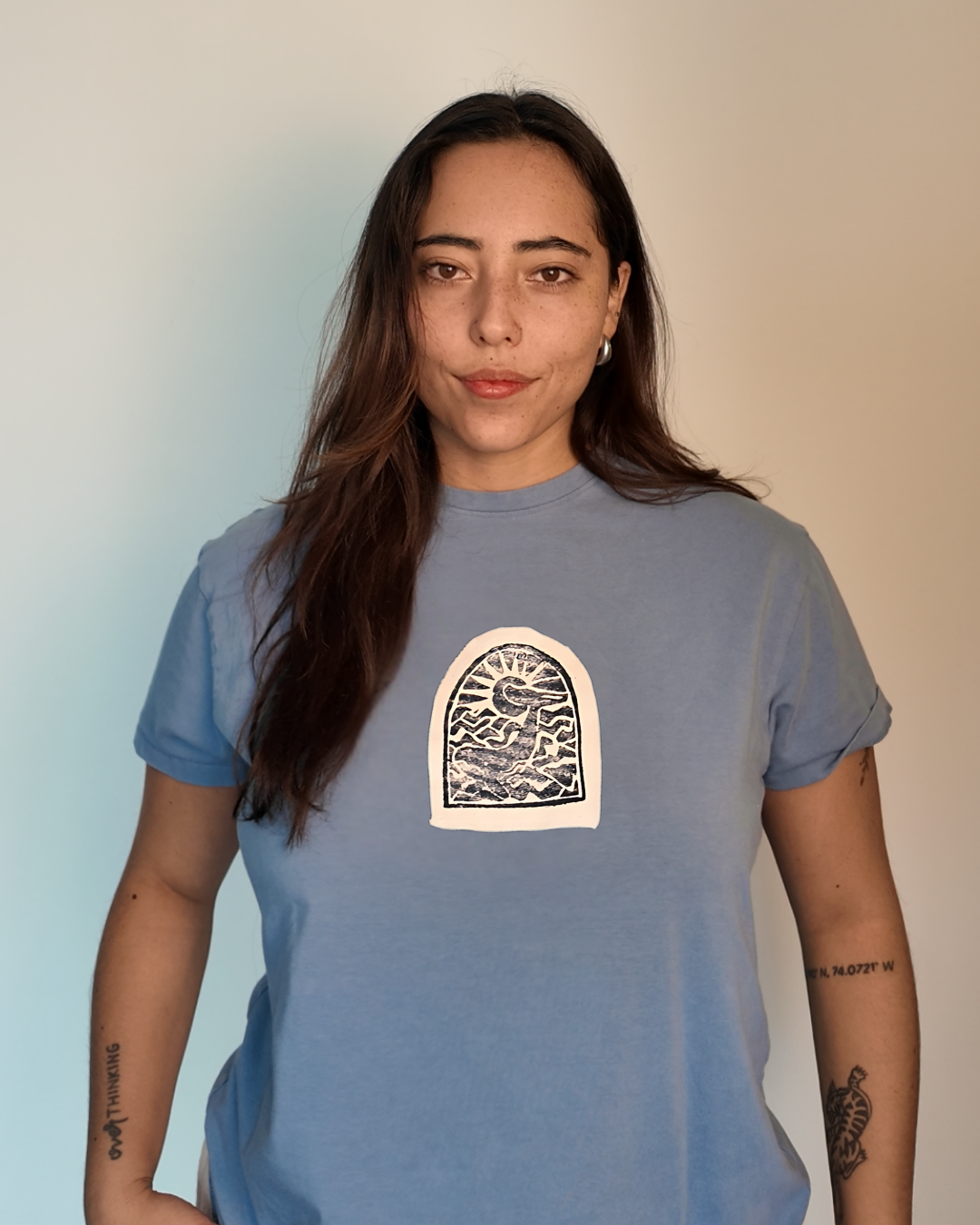 Blue Tee (L) | Whale Landscape