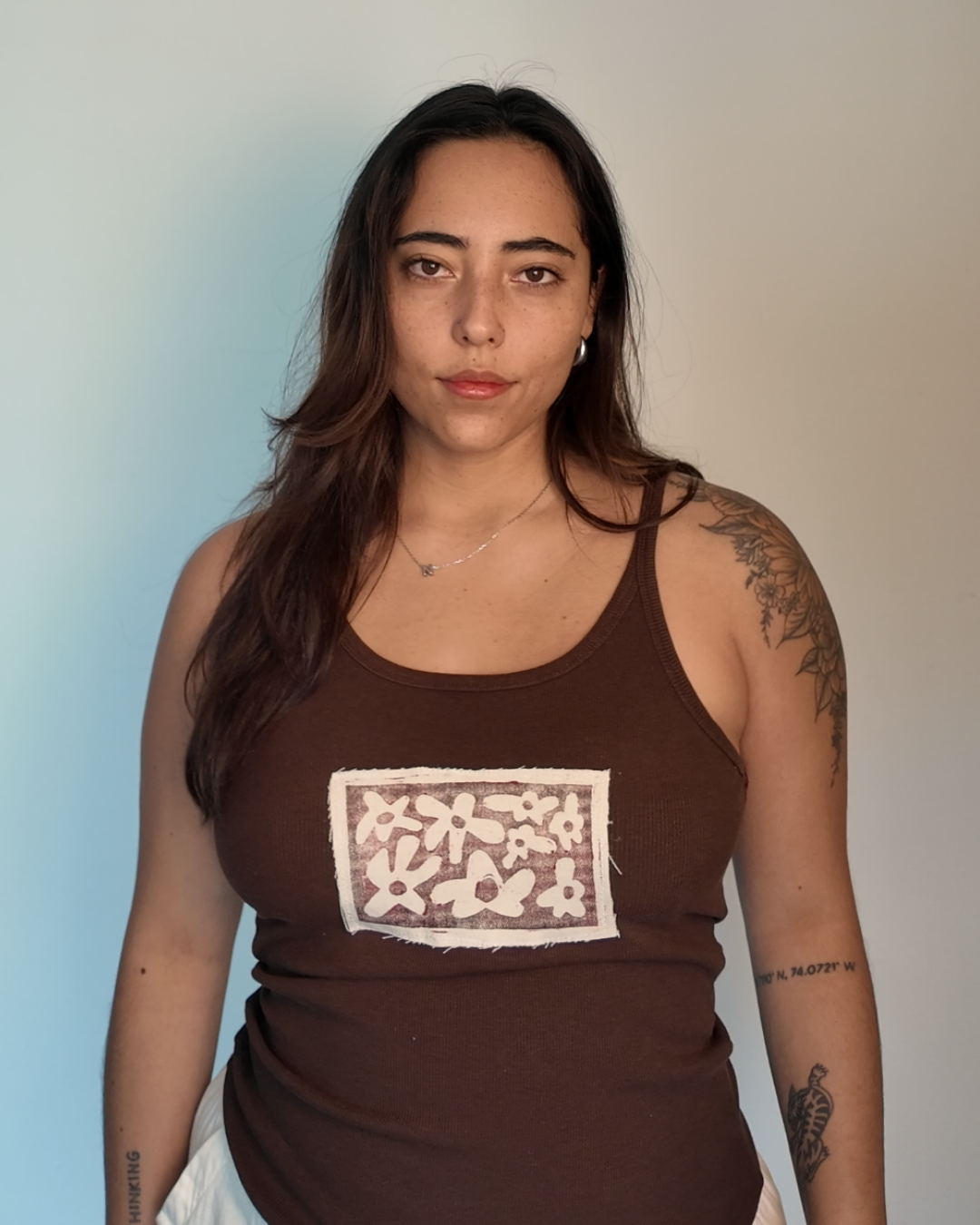 Brown Tank (L) | Floral