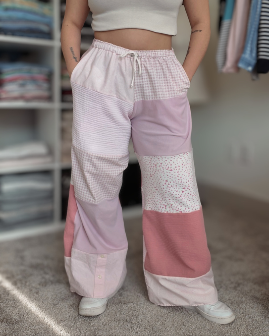 Pink Patchwork Pants (S-XL)