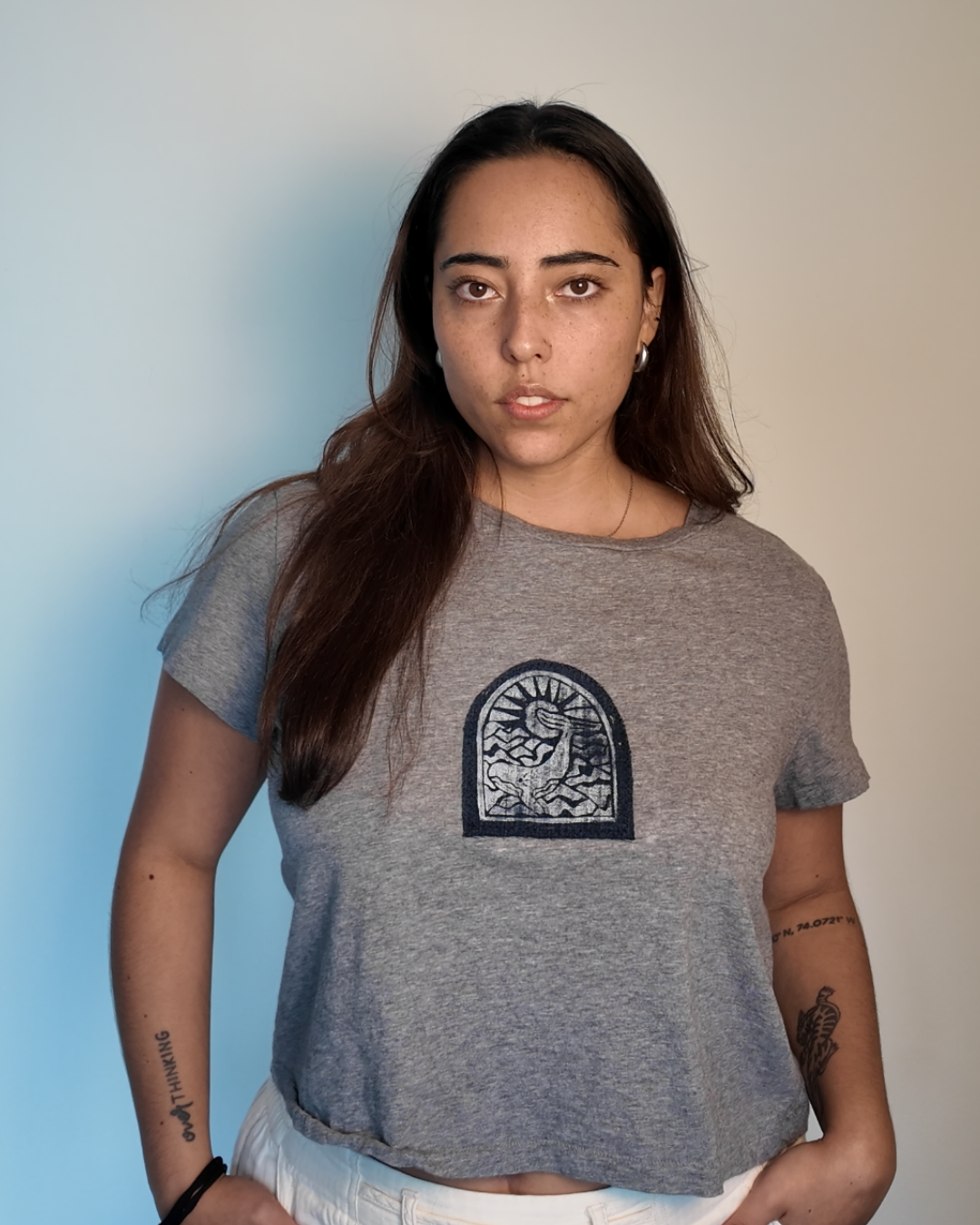 Grey Tee (XL) | Whale Landscape