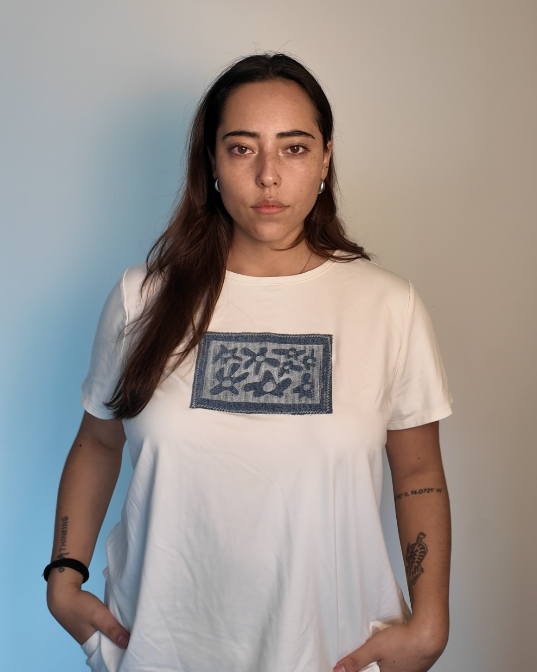 Off White Tee (XL) | Floral