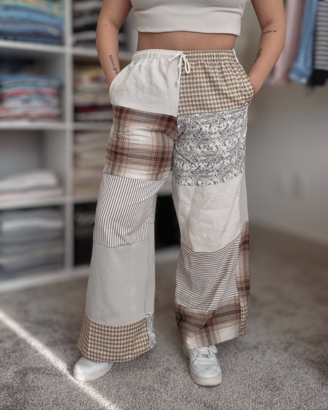 Neutral Patchwork Pants (S-L)
