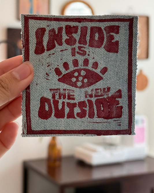 Inside is the New Outside Patch — Light Denim