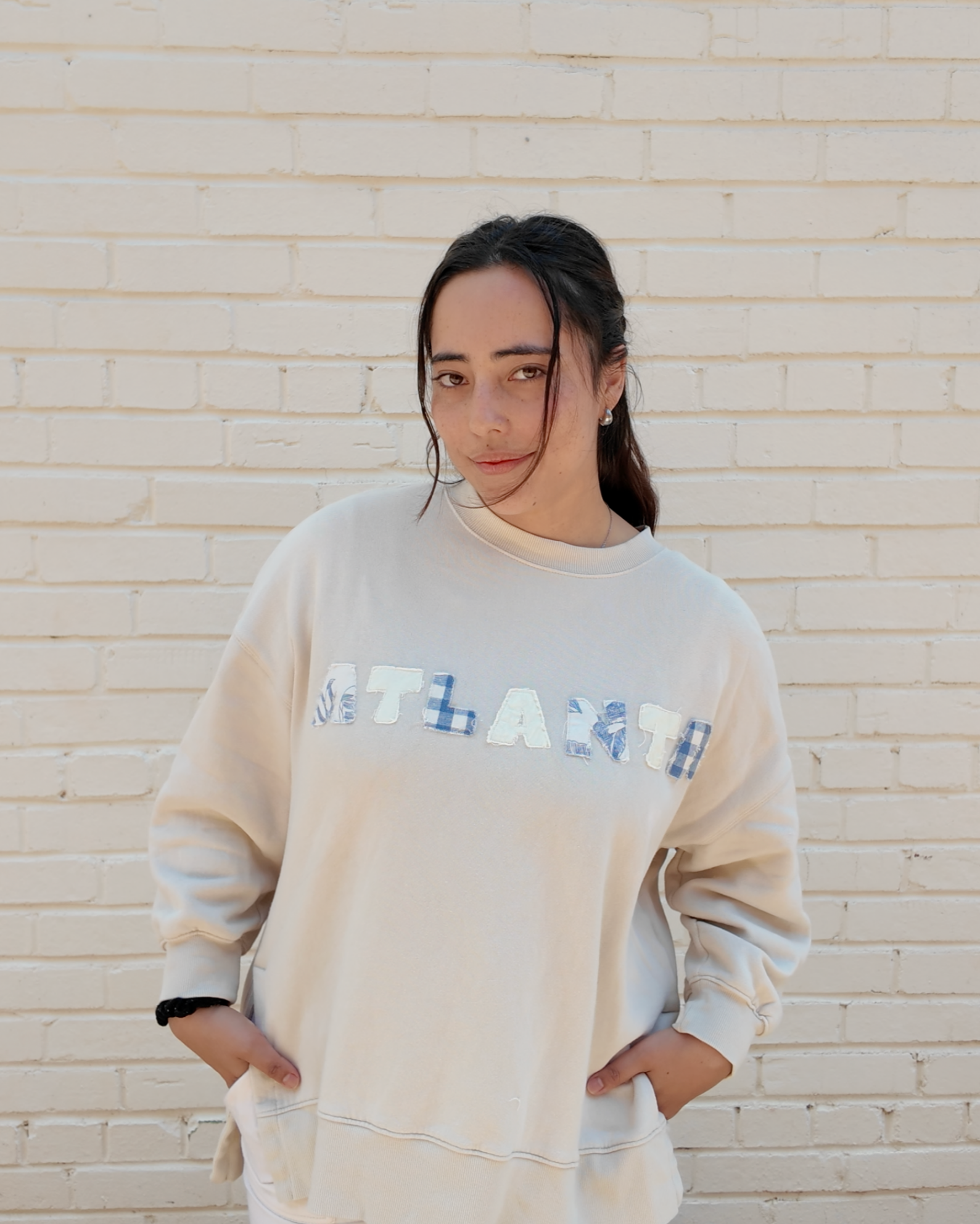 ATL Crewneck - Handmade from upcycled fabrics with ATL design