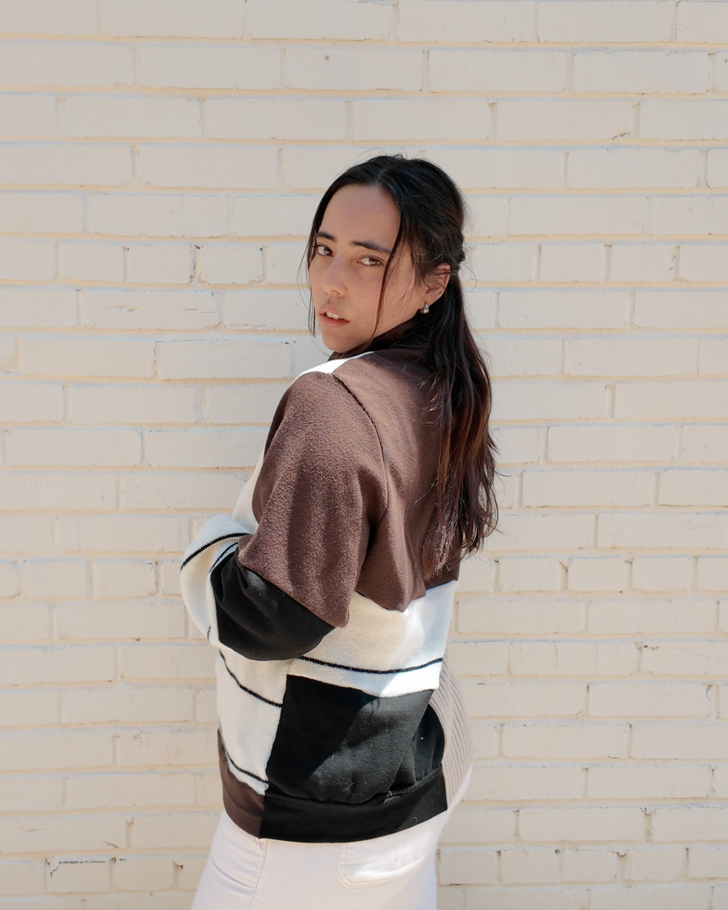 Dark & Moody 3/4 Zip - Handmade from upcycled fabrics with dark tones