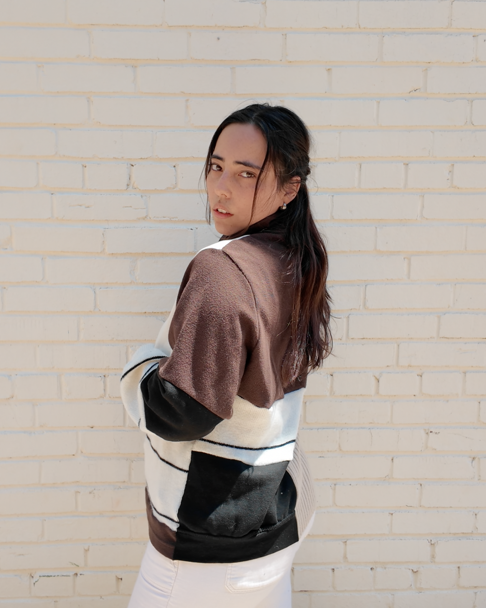 Dark & Moody 3/4 Zip - Handmade from upcycled fabrics with dark tones