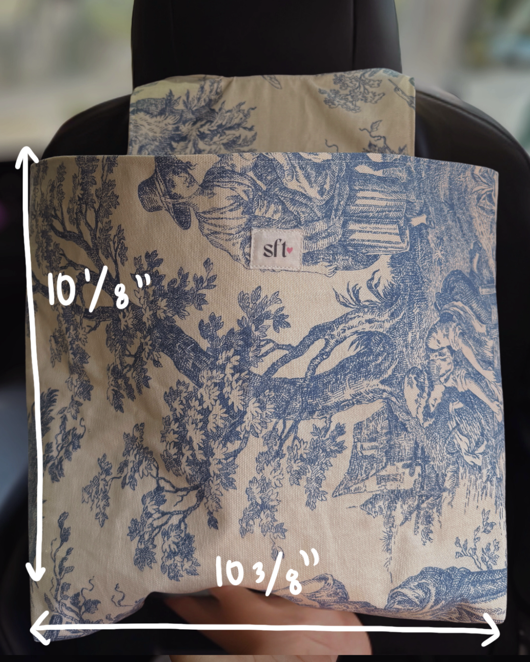 Blue VIntage Floral — Car Trash Can