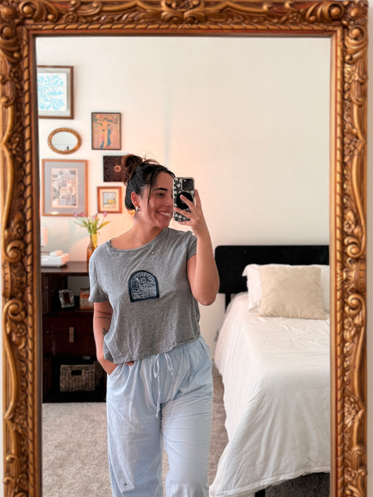 Grey Tee (XL) | Whale Landscape