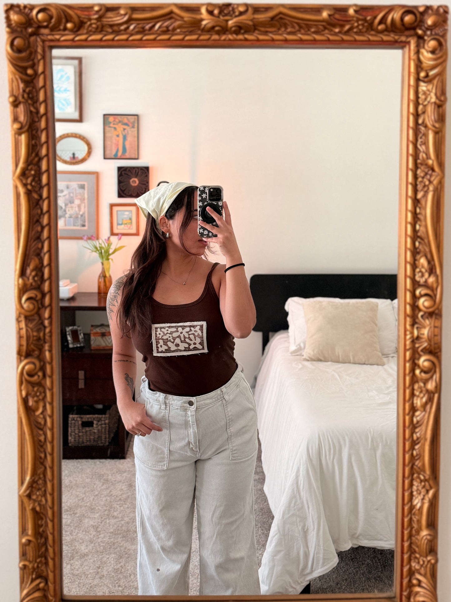 Brown Tank (L) | Floral