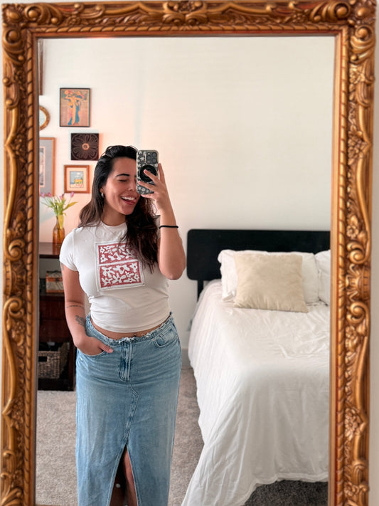 Off-White Tee (S) | Floral