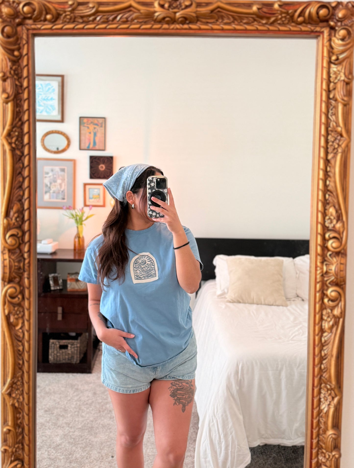 Blue Tee (L) | Whale Landscape