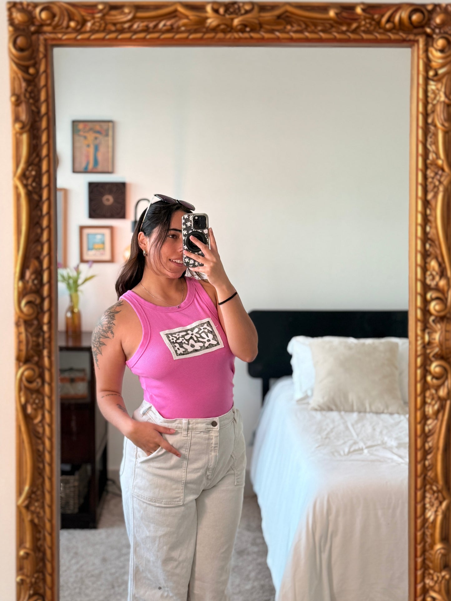 Pink Tank (M) | Floral