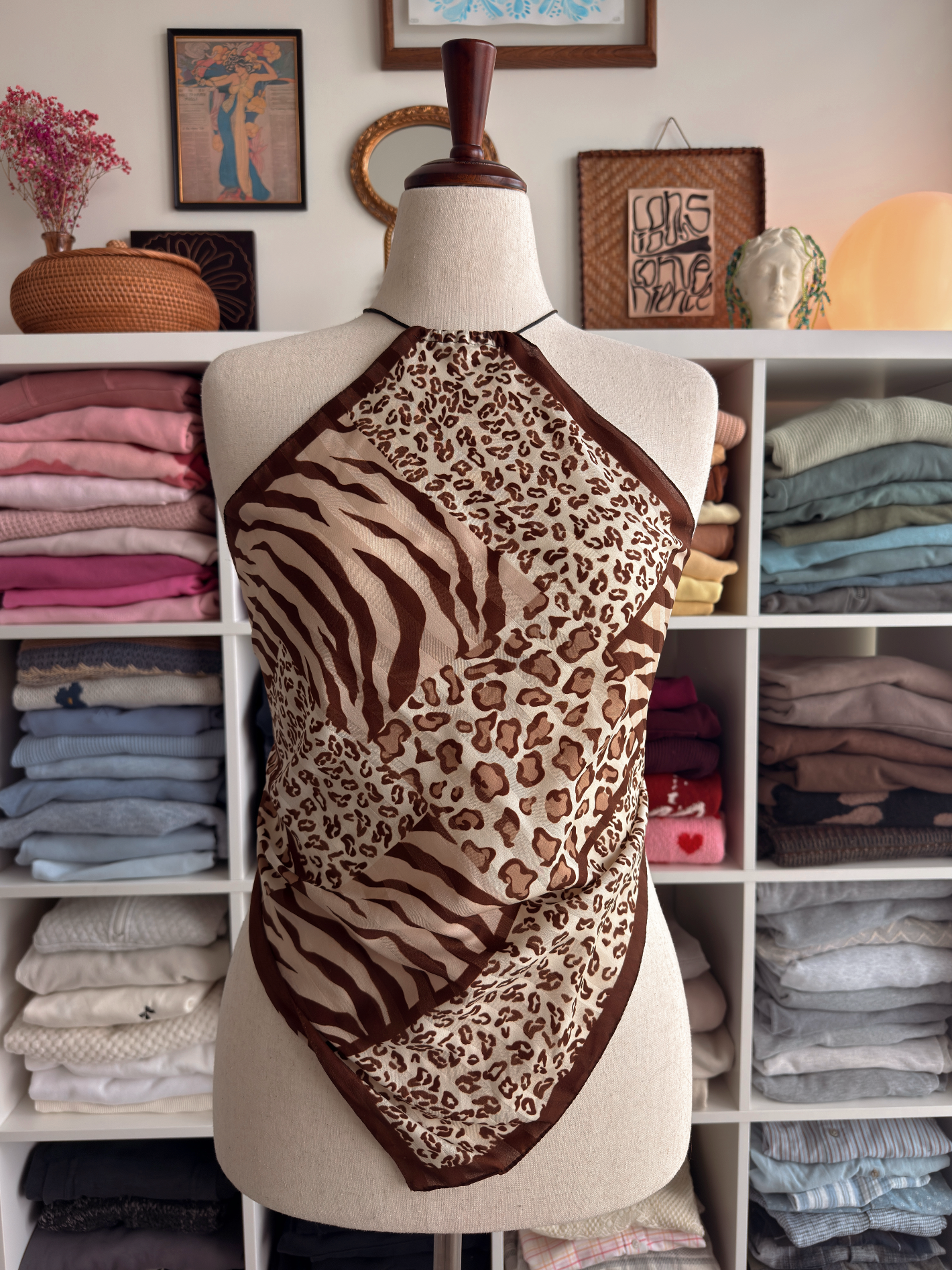Animal Print Open Back Top
